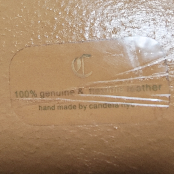 Candela NYC Mesh Studded Zippered Wedge-like Heels Italian Leather - Picture 10 of 10